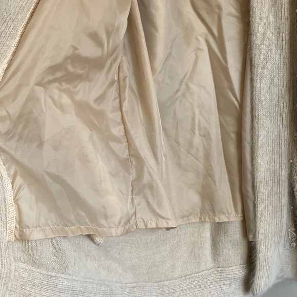 Vintage Korean made angora cardigan beaded embroidered rare open front longline - Picture 8 of 11